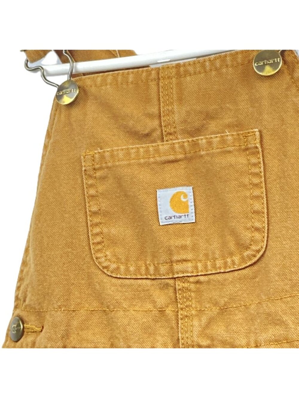 Carhartt Toddler Bib Overalls 4T Brown Duck Canvas Flannel Lined Double Knee